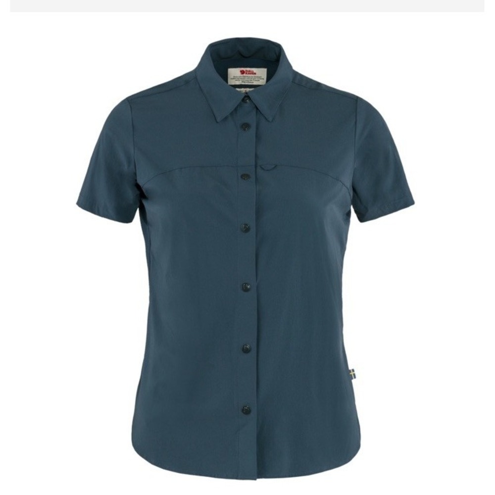 Fjallraven HIGH COAST LITE SHIRT SS Women's Size XL Regular Fit Navy Blue